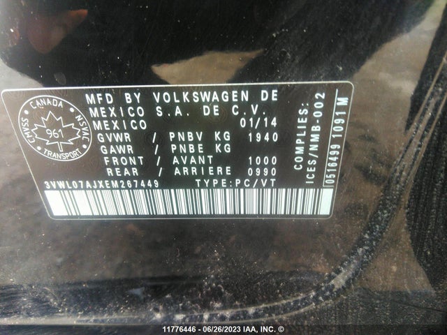 3VWL07AJXEM267449 Volkswagen JETTA