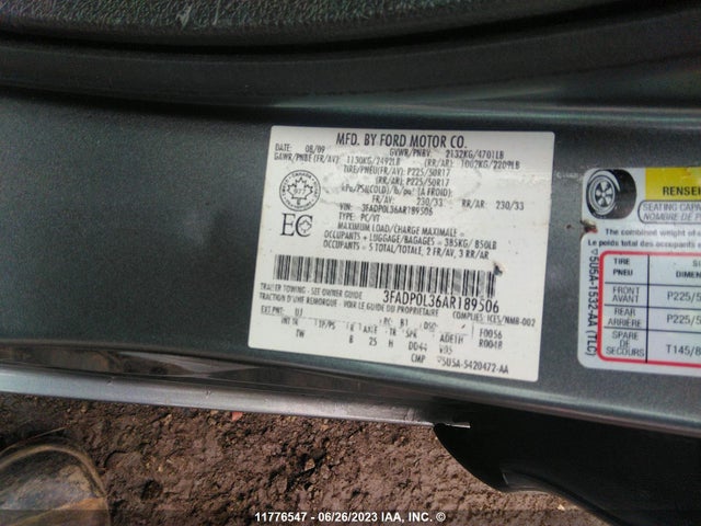 Продажа на аукционе авто 2010 Ford Fusion Hybrid, vin: 3FADP0L36AR189506, номер лота: 11776547