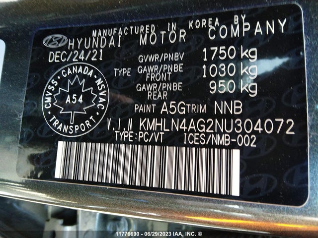 Hyundai ELANTRA SEL 2022 KMHLN4AG2NU304072 Image 9