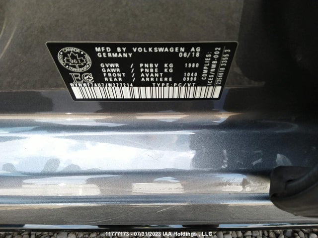 WVWWF7AU7JW277214 Volkswagen Golf R