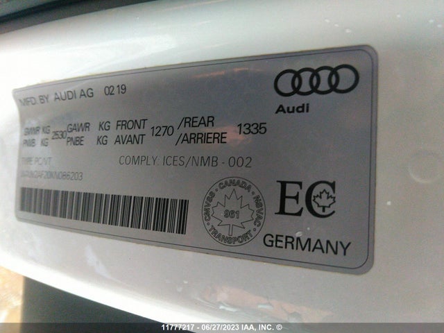 WAUV2AF20KN086203 Audi A7 Prestige S-line