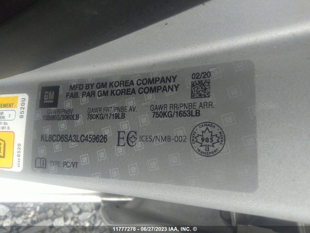 Chevrolet SPARK 1LT 2020 KL8CD6SA3LC459626 Image 9