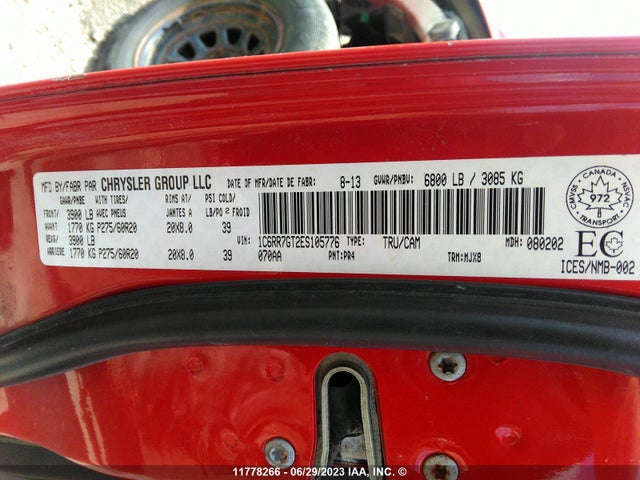 1C6RR7GT2ES105776 RAM 1500 Slt
