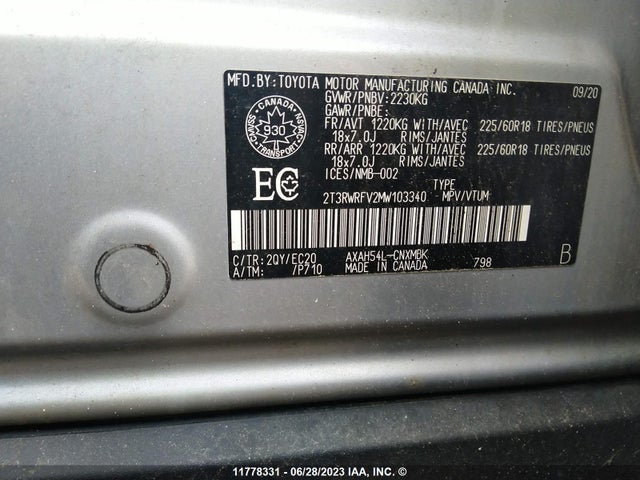Toyota Rav4 Xle 2021 2T3RWRFV2MW103340 Image 10