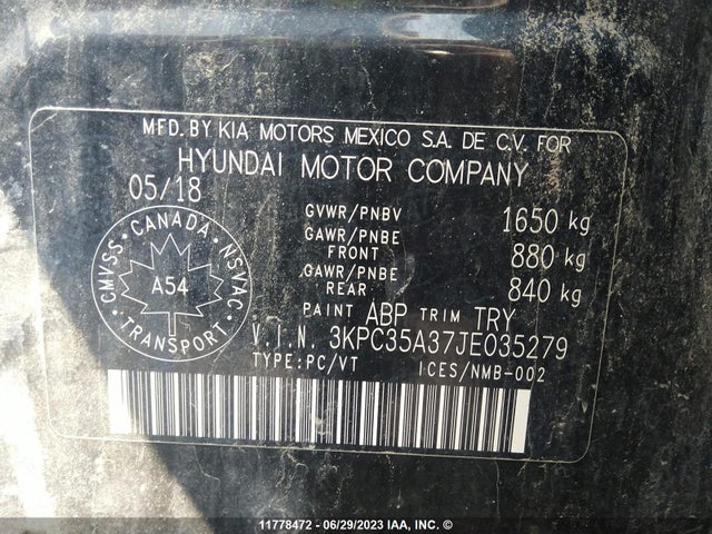 Hyundai Accent Limited 2018 3KPC35A37JE035279 Image 9