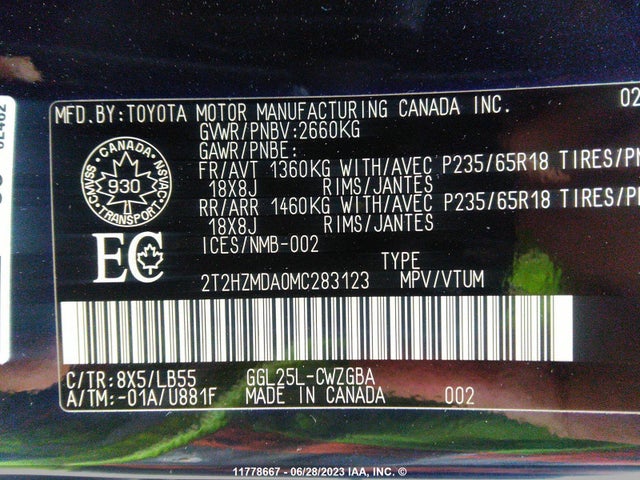2T2HZMDA0MC283123 Lexus RX 350