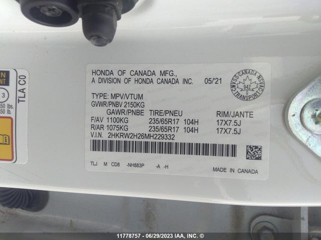 Honda CR-V LX 2021 2HKRW2H26MH229332 Image 10
