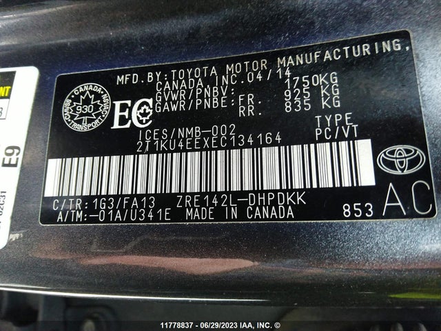 Toyota Matrix Wagon 2014 2T1KU4EEXEC134164 Image 10