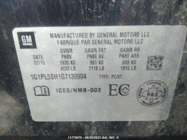 Chevrolet Cruze Limited Ls 2016 1G1PL5SH1G7130904 Image 9
