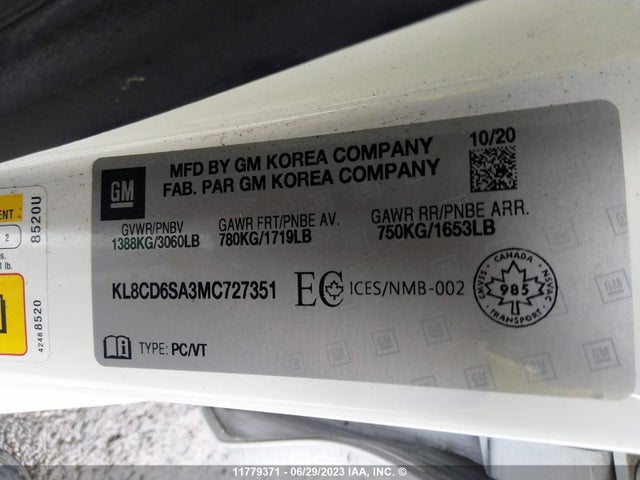 Chevrolet SPARK 1LT 2021 KL8CD6SA3MC727351 Image 9