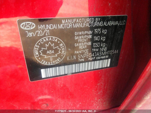 Hyundai SONATA SE 2021 5NPEG4JA5MH112544 Image 10