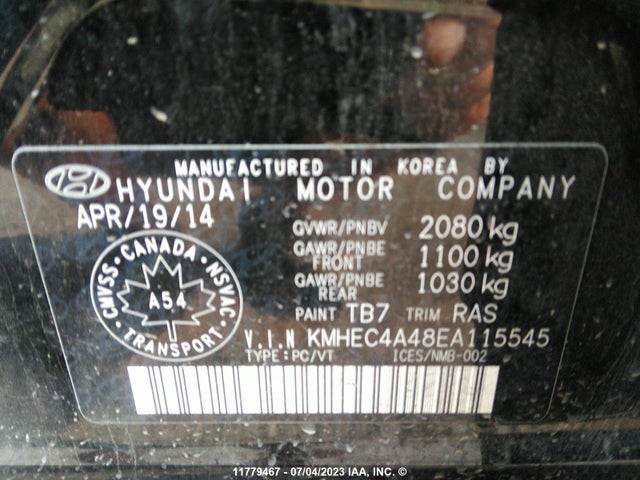 Hyundai SONATA HYBRID 2014 KMHEC4A48EA115545 Image 9