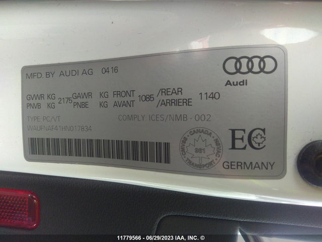 WAUFNAF41HN017834 Audi A4 Prestige
