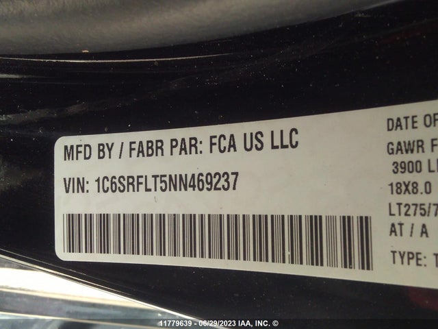 1C6SRFLT5NN469237 RAM 1500 Rebel