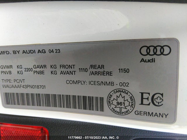 WAUAAAF43PN018701 Audi A4 Komfort 45