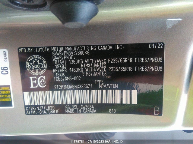 2T2HZMDA6NC333671 Lexus RX 350