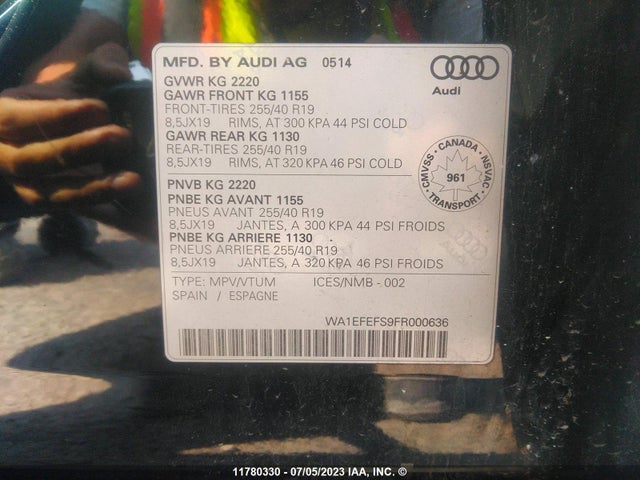 WA1EFEFS9FR000636 Audi Q3 Premium Plus