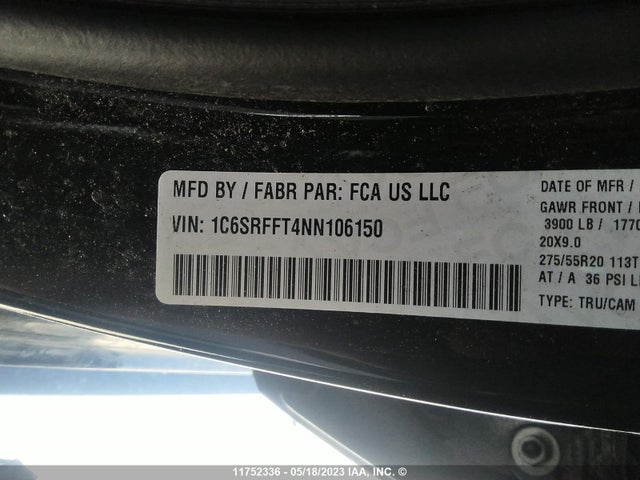 1C6SRFFT4NN106150 RAM 1500 Big Horn/lone Star