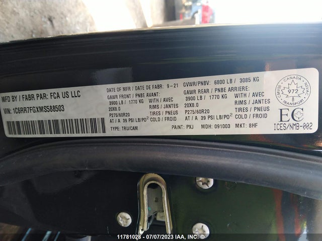 1C6RR7FGXMS588503 RAM 1500 Classic Tradesman