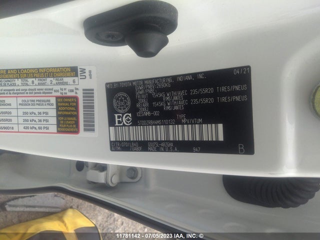 Toyota Highlander Limited/platinum 2021 5TDDZRBH4MS110132 Image 9