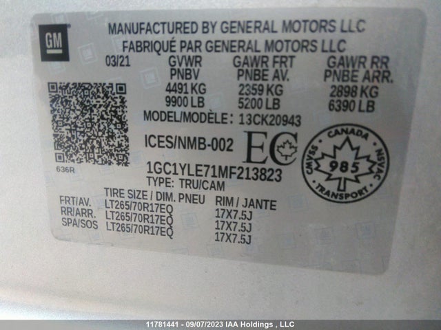 Chevrolet Silverado 2500hd Work Truck 2021 1GC1YLE71MF213823 Image 9