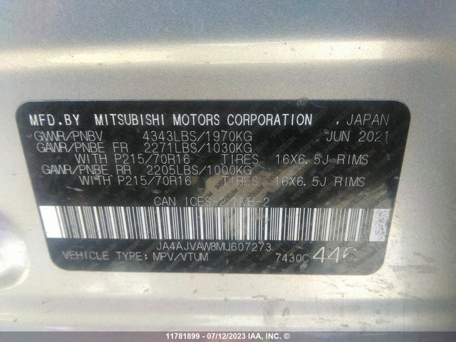 JA4AJVAW8MU607273 Mitsubishi Rvr Se/sel/le/gt