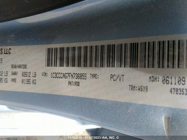 2015 CHRYSLER 200 LIMITED VIN: 1C3CCCAG7FN736855
