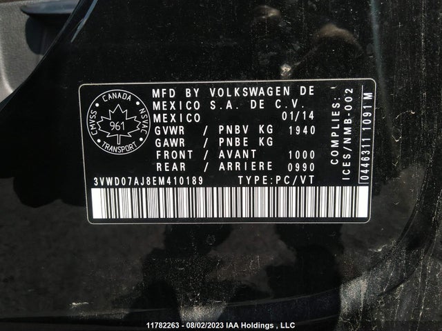 3VWD07AJ8EM410189 Volkswagen JETTA SE