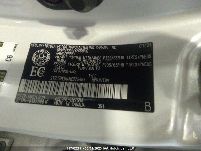 2T2HZMDA4MC279463 Lexus RX 350