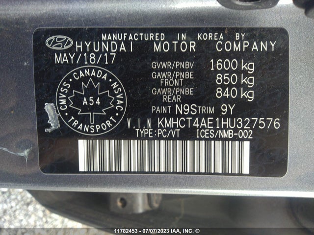 Hyundai ACCENT SE 2017 KMHCT4AE1HU327576 Image 9
