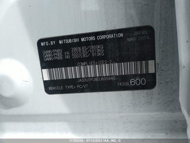 JA32U1FU8EU605640 Mitsubishi LANCER DE