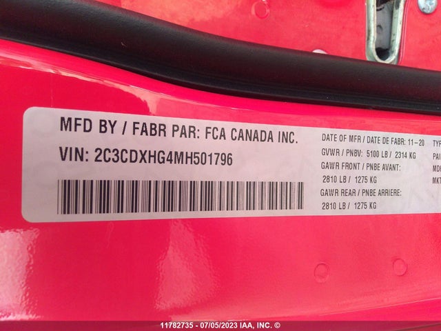 Dodge Charger 2021 2C3CDXHG4MH501796 Image 26