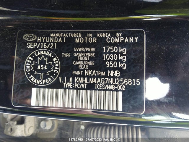Hyundai ELANTRA SEL 2022 KMHLM4AG7NU256815 Image 9