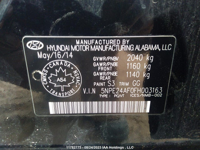 Hyundai SONATA SE 2015 5NPE24AF0FH003163 Image 9