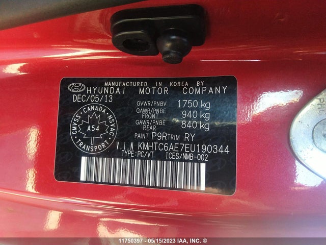 Hyundai Veloster Turbo 2014 KMHTC6AE7EU190344 Image 11