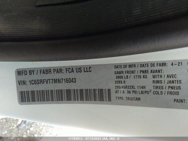 1C6SRFVT7MN716043 RAM 1500 Sport