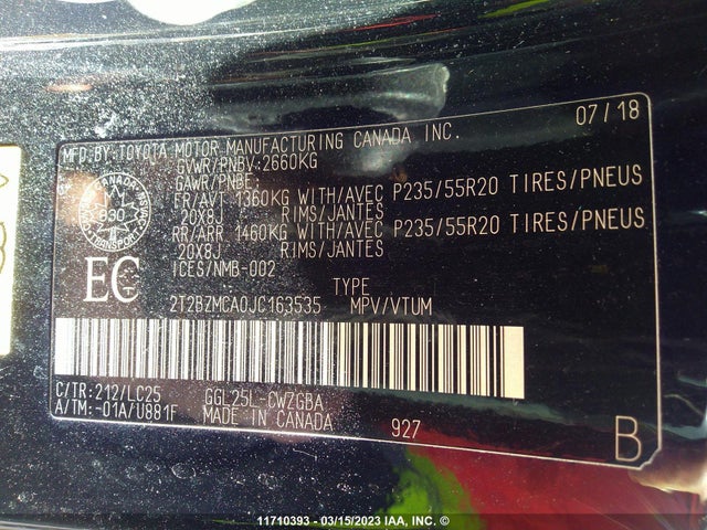 2T2BZMCA0JC163535 Lexus Rx 350/base/f Sport