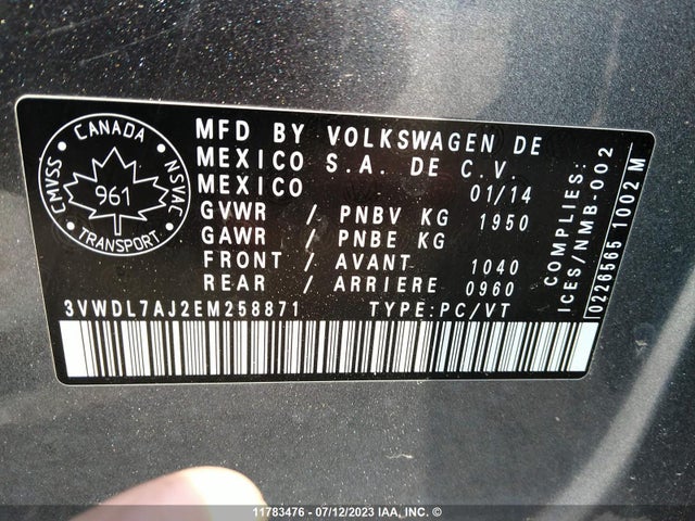 3VWDL7AJ2EM258871 Volkswagen JETTA TDI