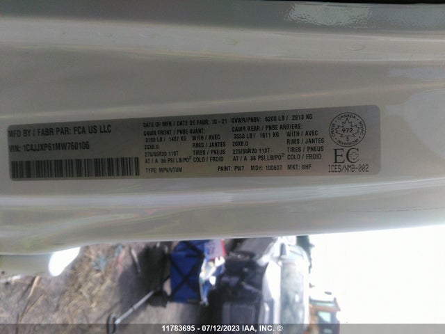 1C4JJXP61MW760106 Jeep Wrangler Unlimited Sahara 4xe