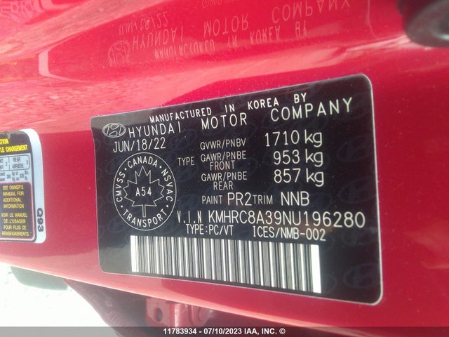 Hyundai Venue Sel/limited 2022 KMHRC8A39NU196280 Image 10