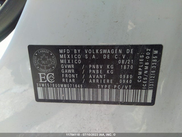 3VWE57BU0MM071649 Volkswagen JETTA