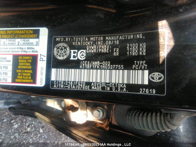 Toyota CAMRY 2017 4T1BF1FK1HU327755 Image 9