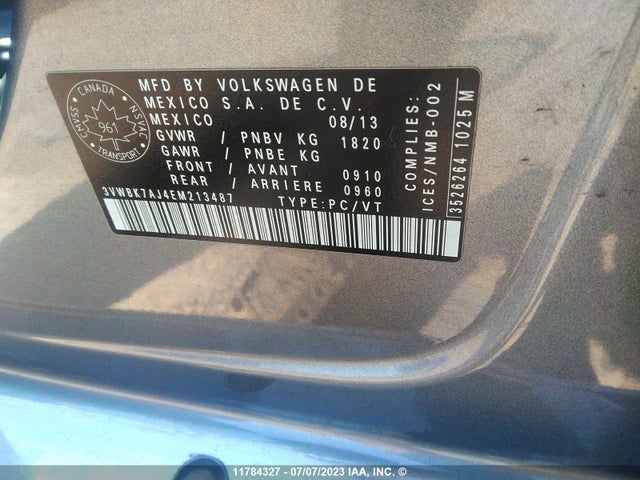 3VWBK7AJ4EM213487 Volkswagen JETTA SE