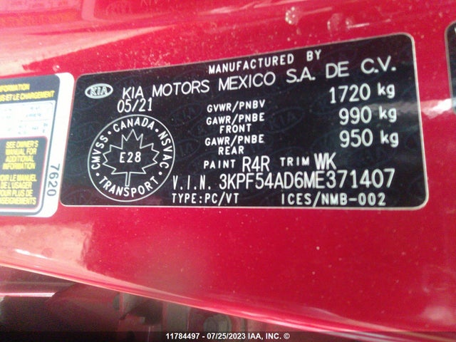 KIA FORTE EX 2021 3KPF54AD6ME371407 Image 10