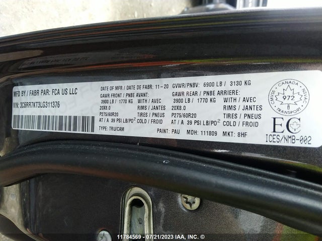 3C6RR7KT3LG311376 RAM 1500 Classic Tradesman/express