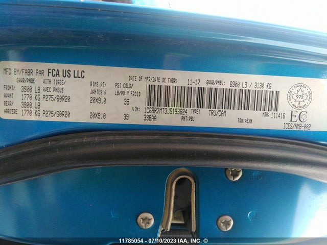 1C6RR7MT3JS193624 RAM 1500 Sport