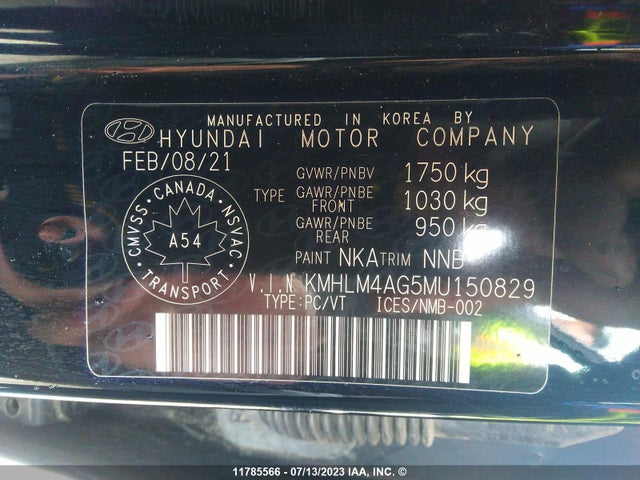 Hyundai ELANTRA SEL 2021 KMHLM4AG5MU150829 Image 9