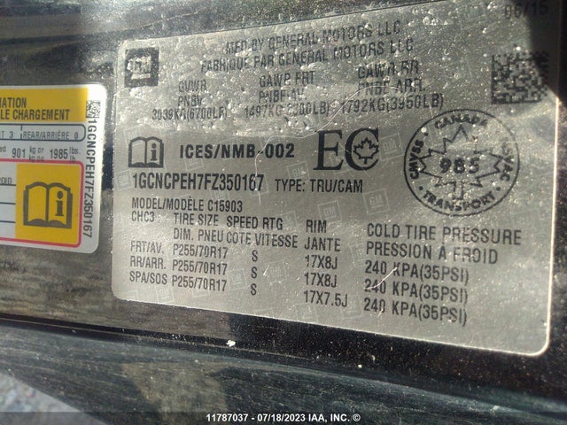 Chevrolet Silverado C1500 2015 1GCNCPEH7FZ350167 Image 9