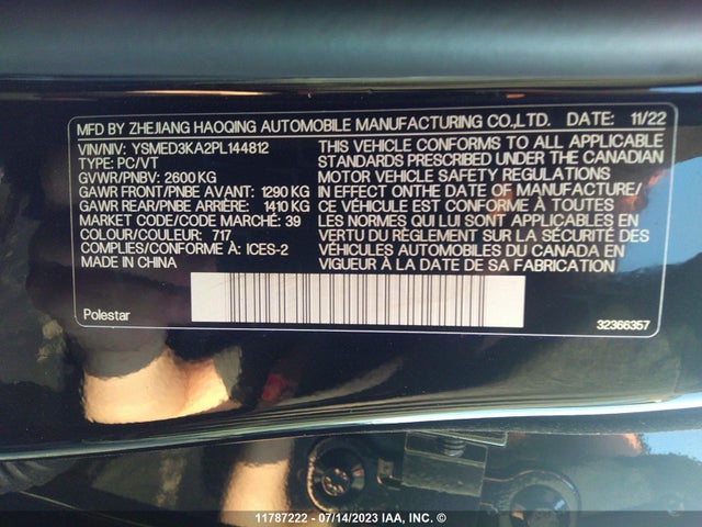 Polestar 2 2023 YSMED3KA2PL144812 Image 11