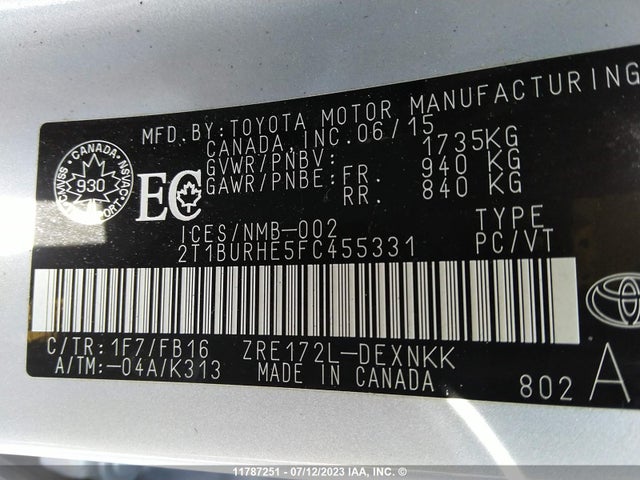 Toyota COROLLA LE 2015 2T1BURHE5FC455331 Image 25